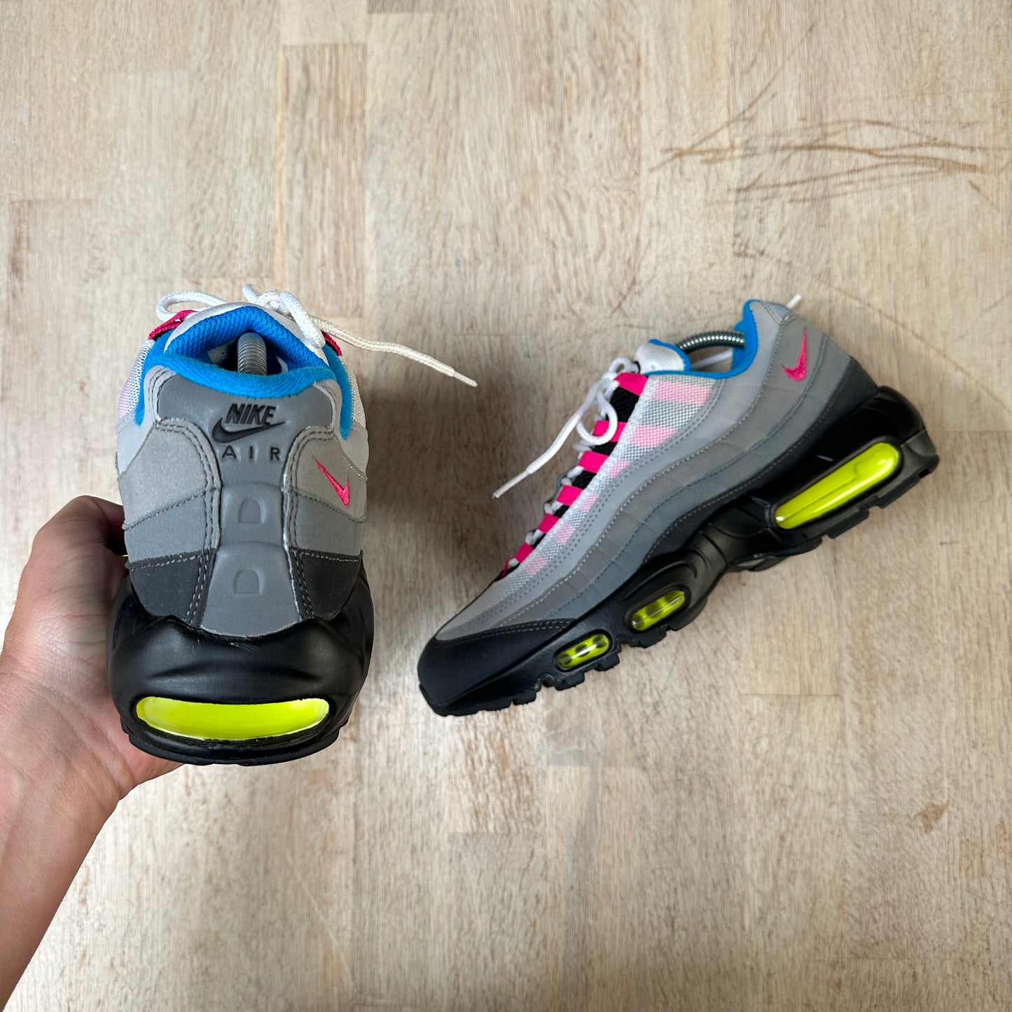 Nike Air Max 95 - Grey / Pink / Neon ID 2015 - UK8