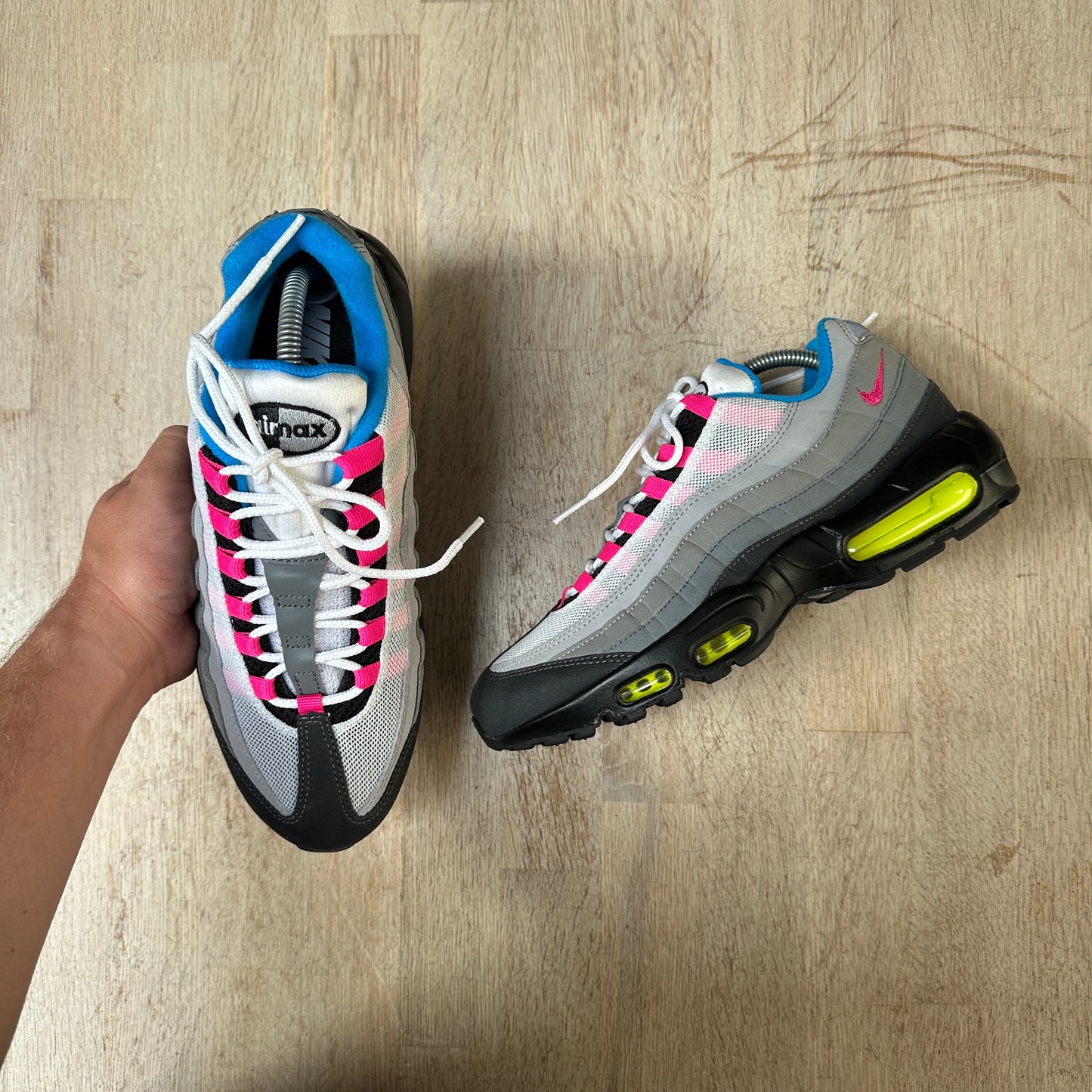 Nike Air Max 95 - Grey / Pink / Neon ID 2015 - UK8