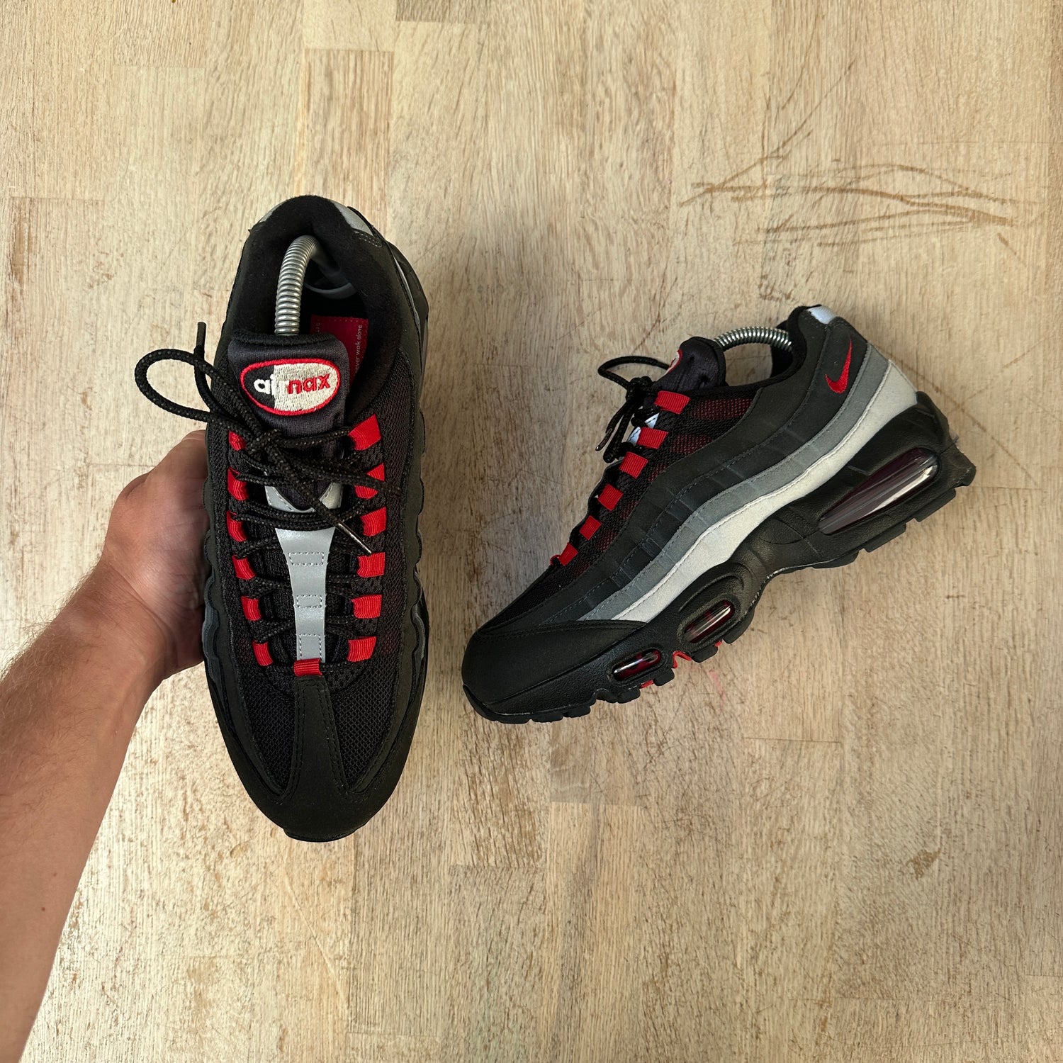 Depop Triple Red Air Max 95 NIKE AIR MAX 95 BLACK TRAINERS SIZE UK